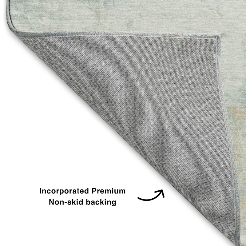 Luxury Washable Indoor/Outdoor Ravenna Seafoam 8\' x 10\' Rug