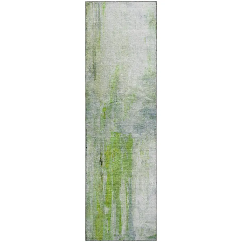 Luxury Washable Indoor/Outdoor Ravenna Aloe 2\'3\" x 7\'6\" Runner Rug
