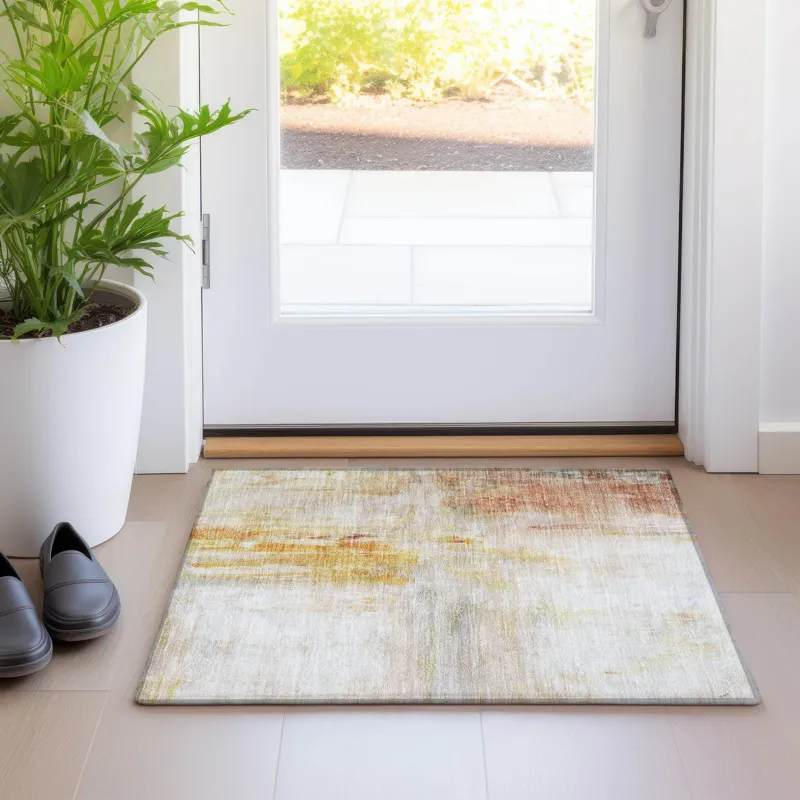 Luxury Washable Indoor/Outdoor Ravenna Paprika 1\'8\" x 2\'6\" Rug