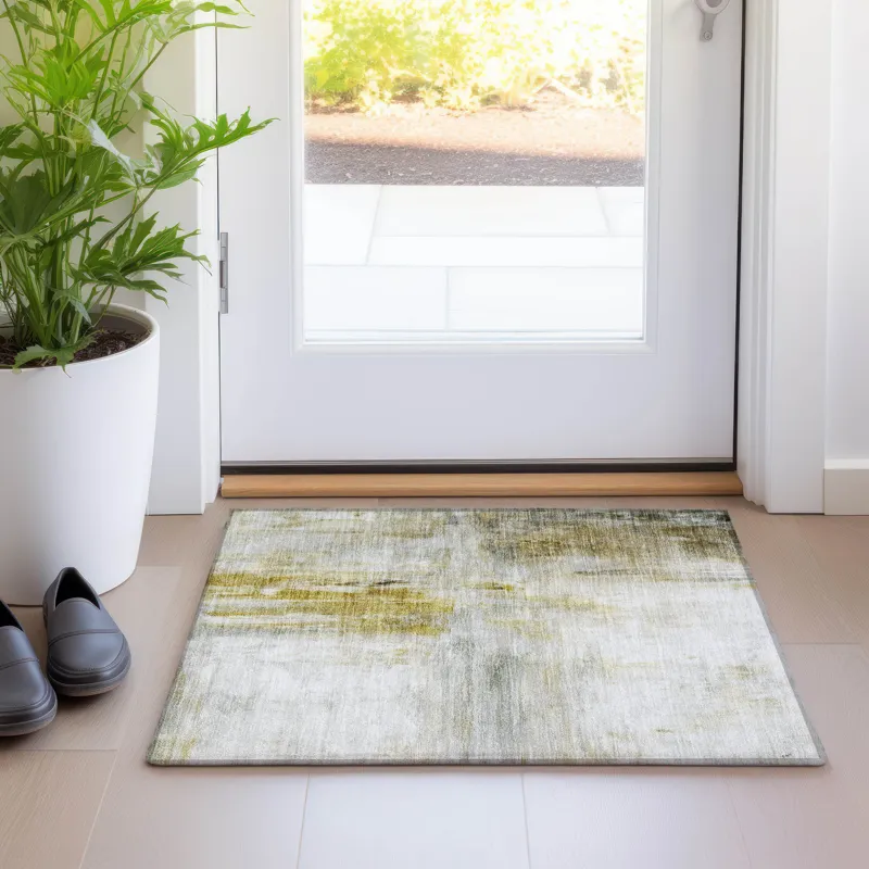 Luxury Washable Indoor/Outdoor Ravenna Taupe 1\'8\" x 2\'6\" Rug