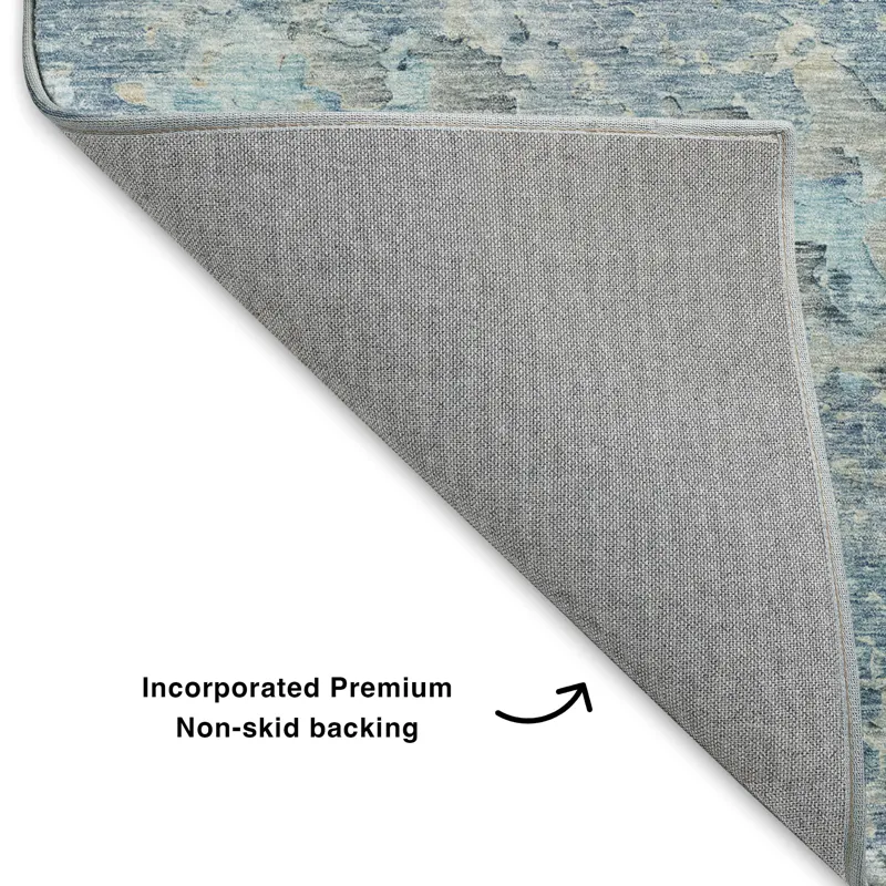 Luxury Washable Indoor/Outdoor Ravenna Blue 3\' x 5\' Rug