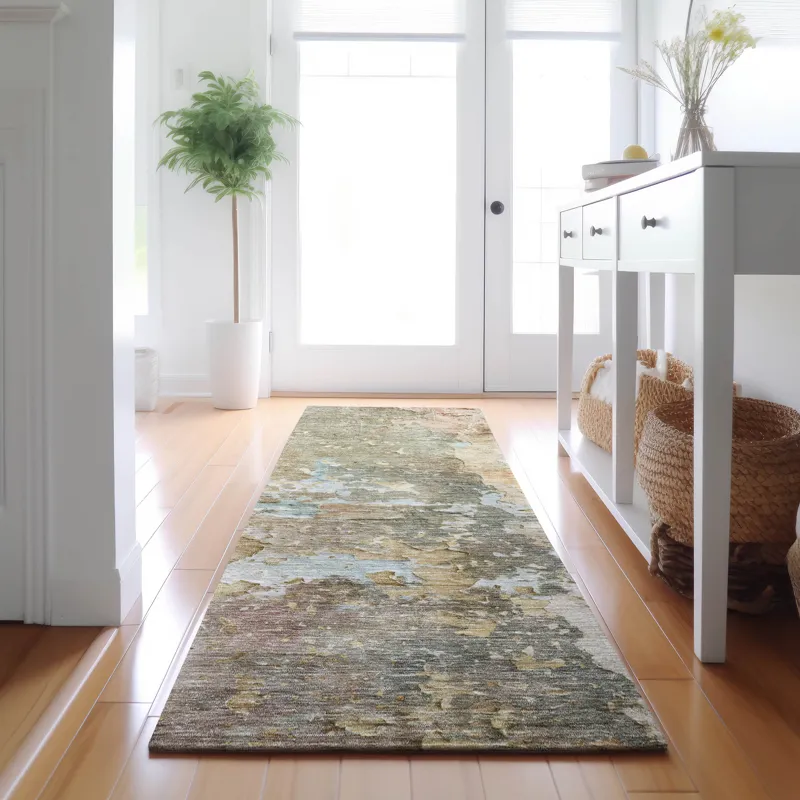 Luxury Washable Indoor/Outdoor Ravenna Brown 2\'3\" x 7\'6\" Runner Rug