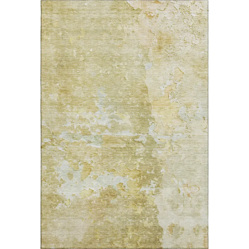 Luxury Washable Indoor/Outdoor Ravenna Gold 3\' x 5\' Rug
