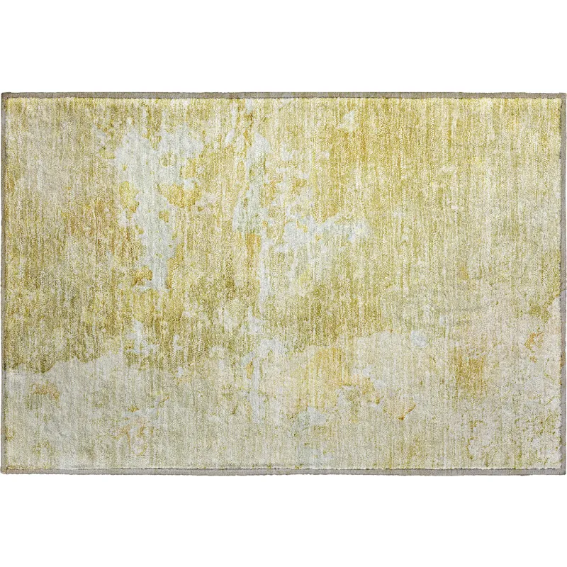 Luxury Washable Indoor/Outdoor Ravenna Gold 1\'8\" x 2\'6\" Rug