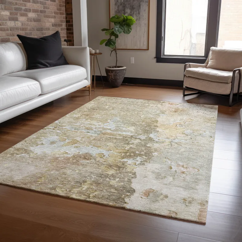 Luxury Washable Indoor/Outdoor Ravenna Khaki 2\'6\" x 3\'10\" Rug