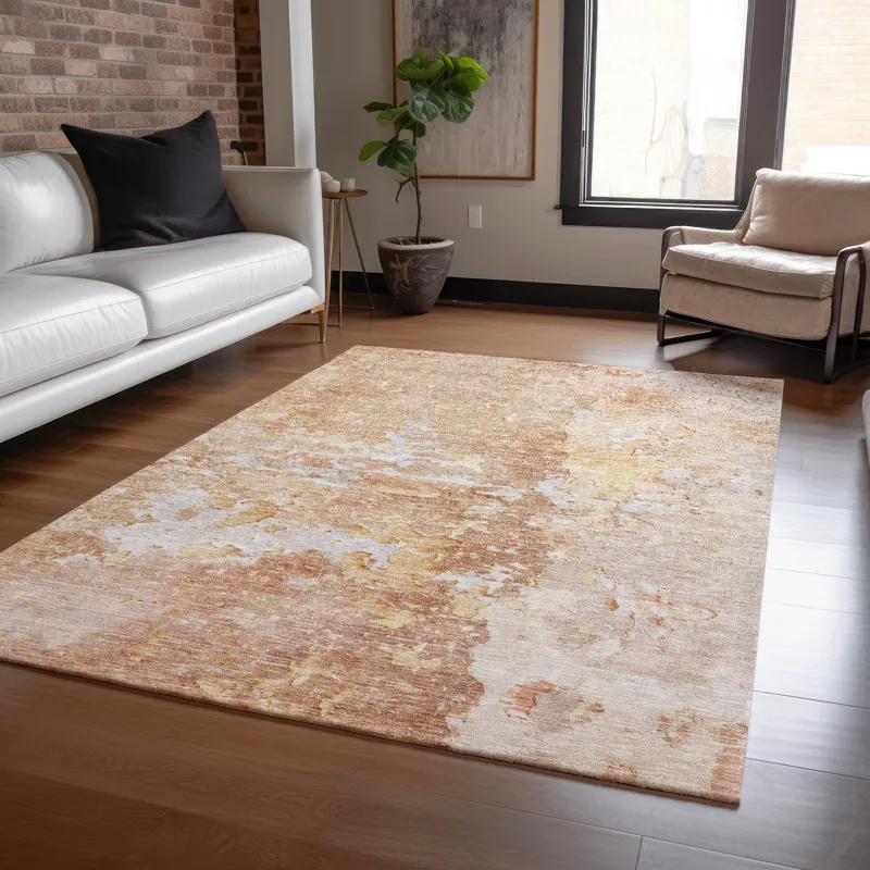 Luxury Washable Indoor/Outdoor Ravenna Salmon 8\' x 10\' Rug