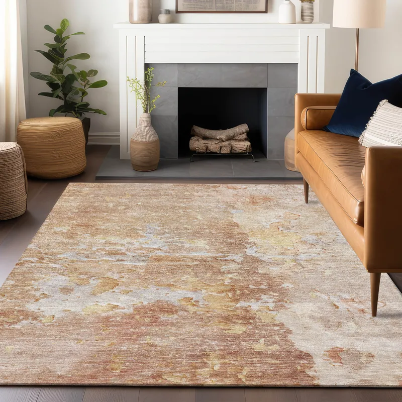 Luxury Washable Indoor/Outdoor Ravenna Salmon 8\' x 10\' Rug