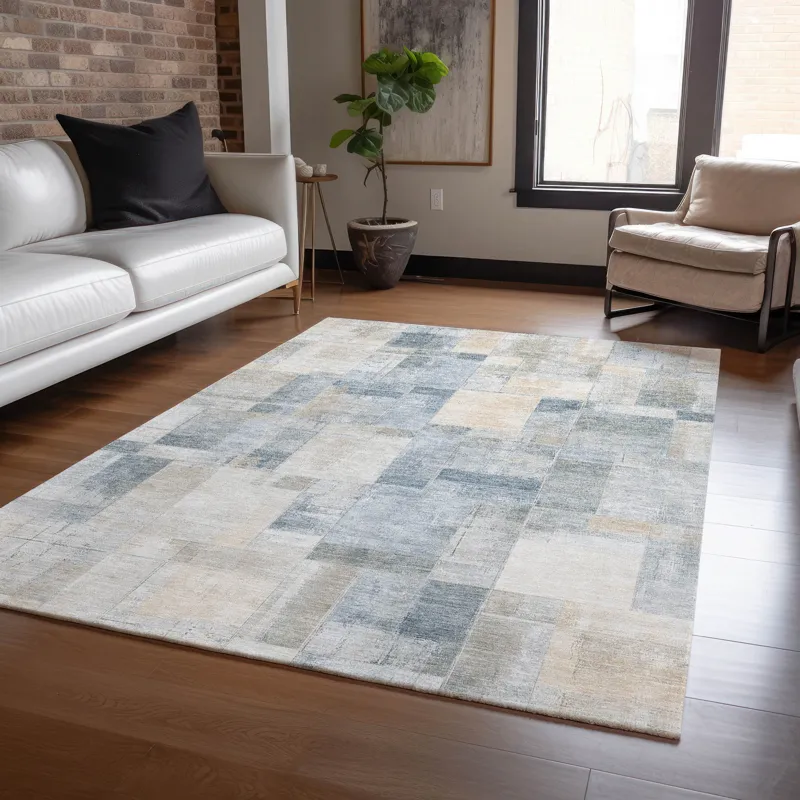 Luxury Washable Indoor/Outdoor Ravenna Denim 2\'6\" x 3\'10\" Rug