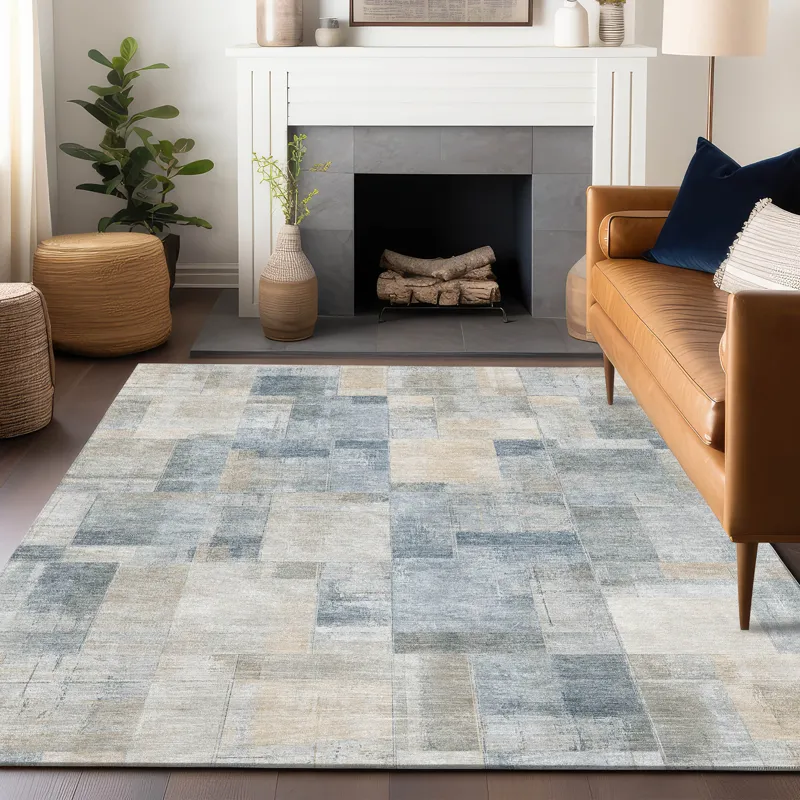 Luxury Washable Indoor/Outdoor Ravenna Denim 2\'6\" x 3\'10\" Rug