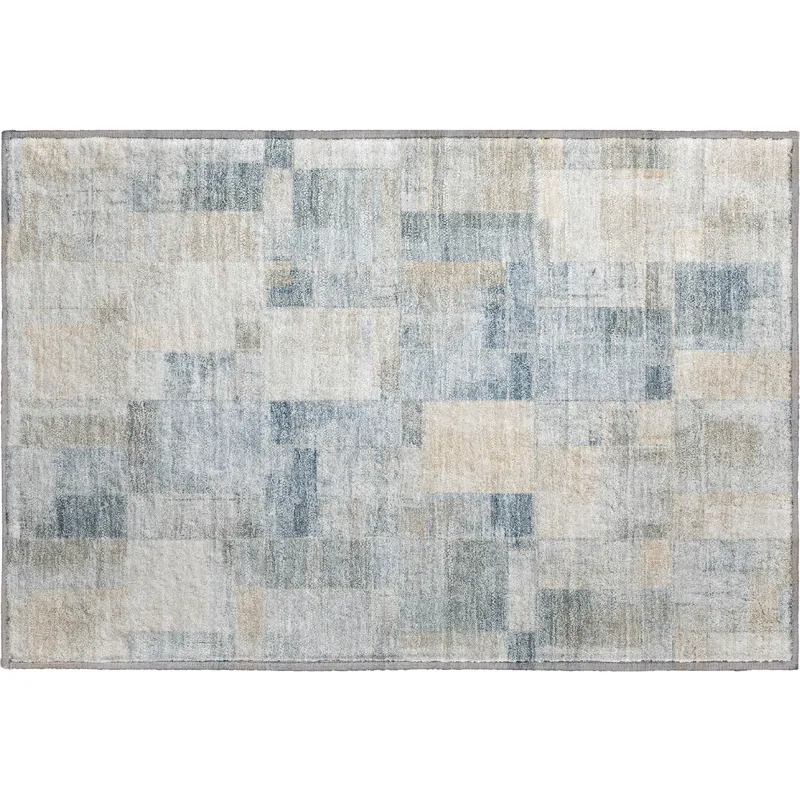 Luxury Washable Indoor/Outdoor Ravenna Denim 1\'8\" x 2\'6\" Rug