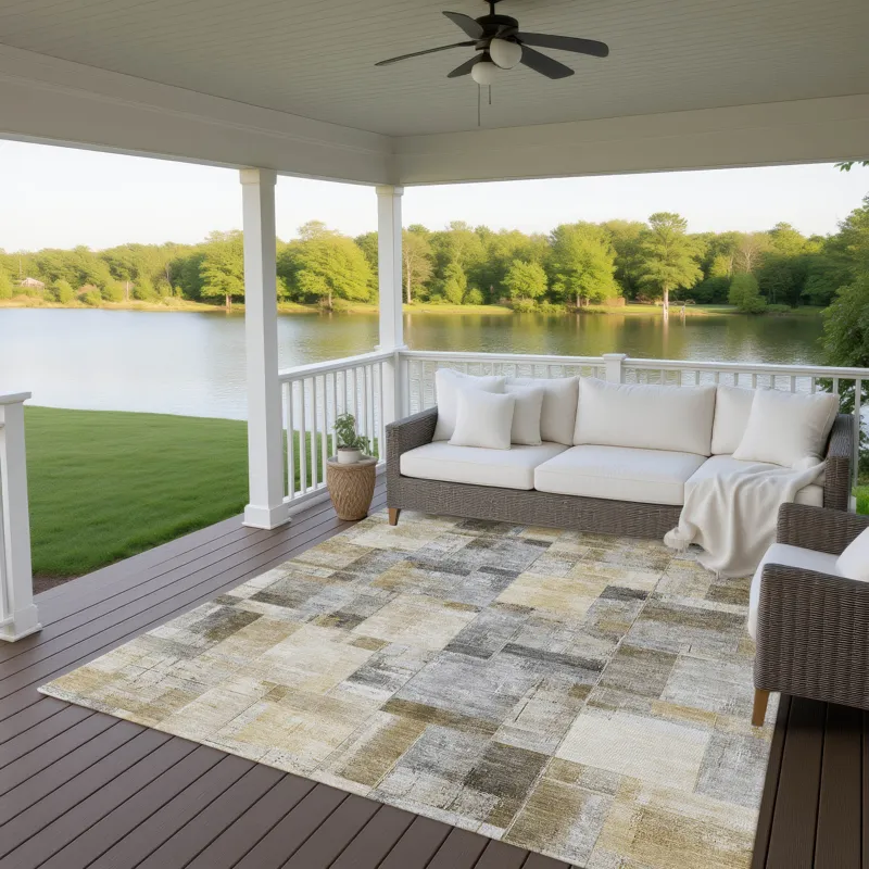 Luxury Washable Indoor/Outdoor Ravenna Granite 8\' x 10\' Rug