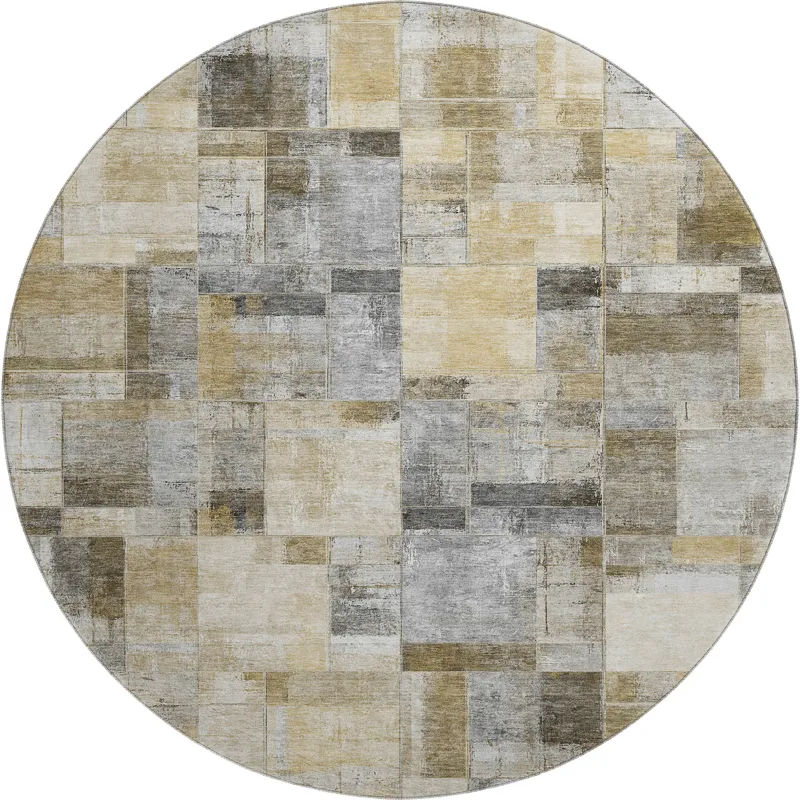 Luxury Washable Indoor/Outdoor Ravenna Granite 8\' x 8\' Round Rug