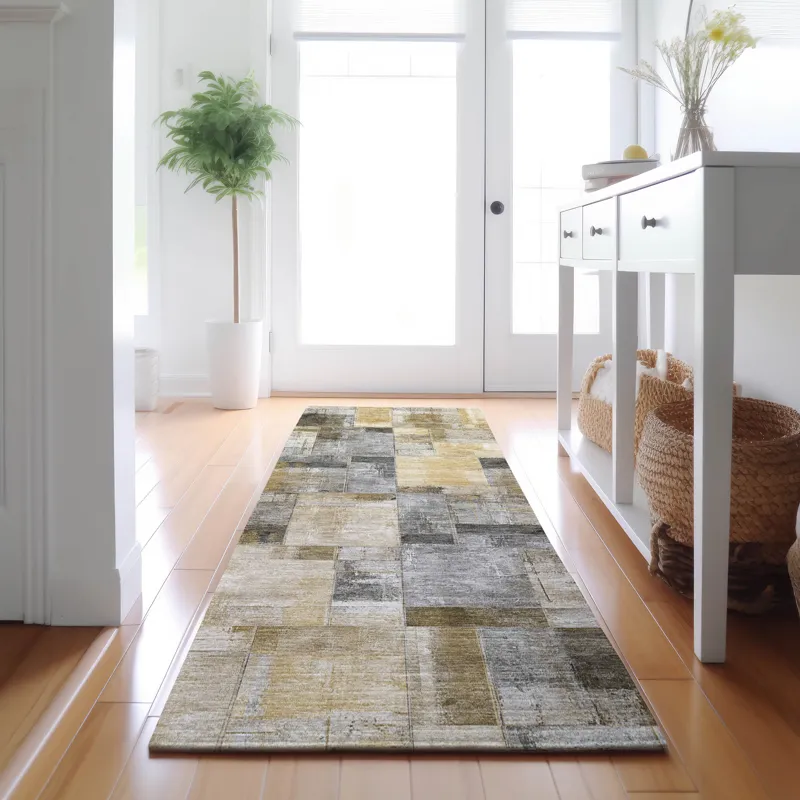 Luxury Washable Indoor/Outdoor Ravenna Granite 2\'3\" x 7\'6\" Runner Rug