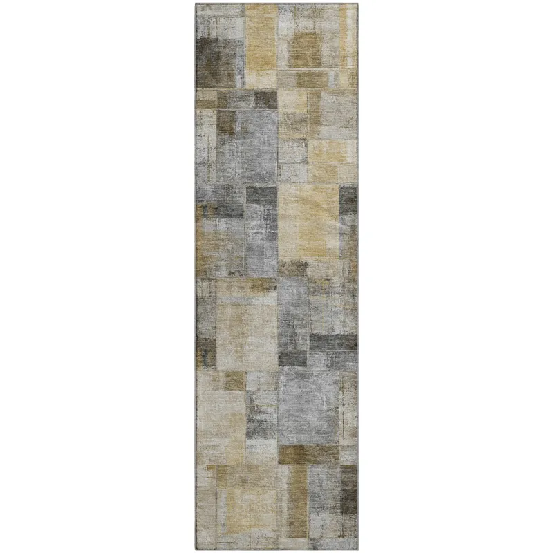 Luxury Washable Indoor/Outdoor Ravenna Granite 2\'3\" x 7\'6\" Runner Rug