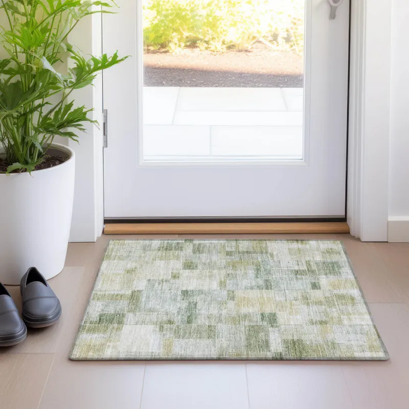 Luxury Washable Indoor/Outdoor Ravenna Sage 1\'8\" x 2\'6\" Rug