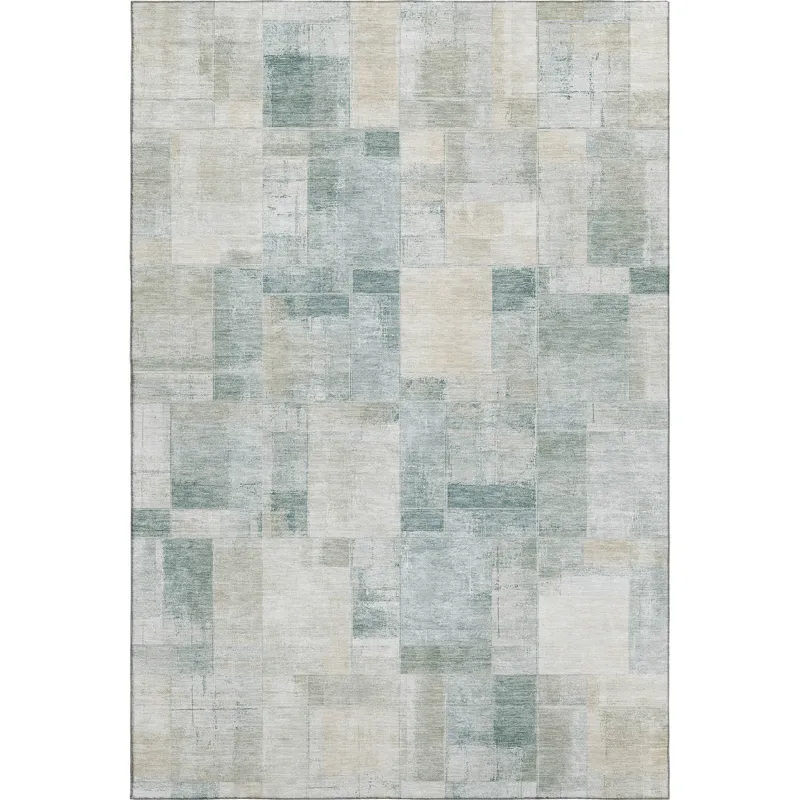Luxury Washable Indoor/Outdoor Ravenna Seafoam 8\' x 10\' Rug