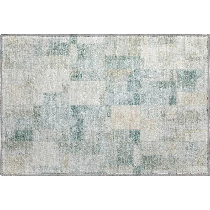 Luxury Washable Indoor/Outdoor Ravenna Seafoam 1\'8\" x 2\'6\" Rug
