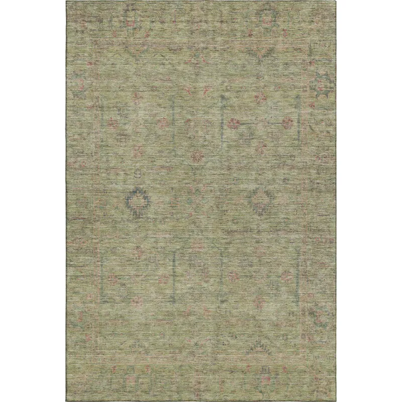 Luxury Washable Indoor/Outdoor Ravenna Aloe 5\' x 7\'6\" Rug