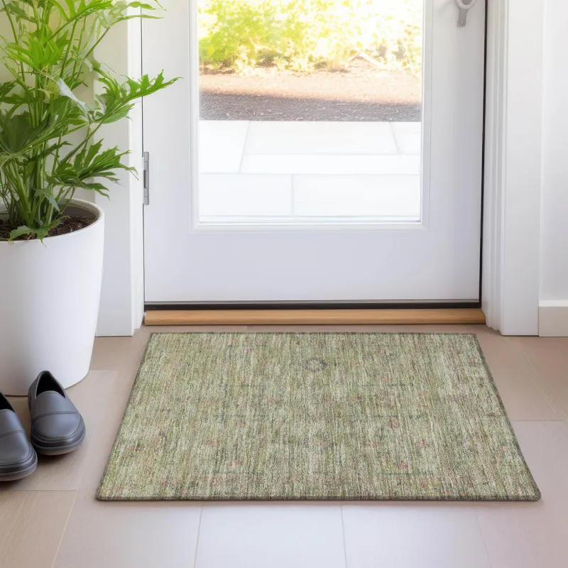 Luxury Washable Indoor/Outdoor Ravenna Aloe 1\'8\" x 2\'6\" Rug