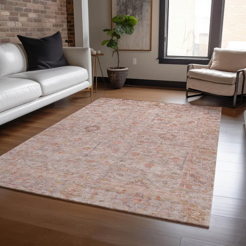 Luxury Washable Indoor/Outdoor Ravenna Coral 10\' x 14\' Rug