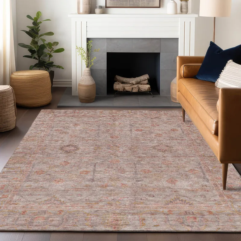 Luxury Washable Indoor/Outdoor Ravenna Coral 10\' x 14\' Rug