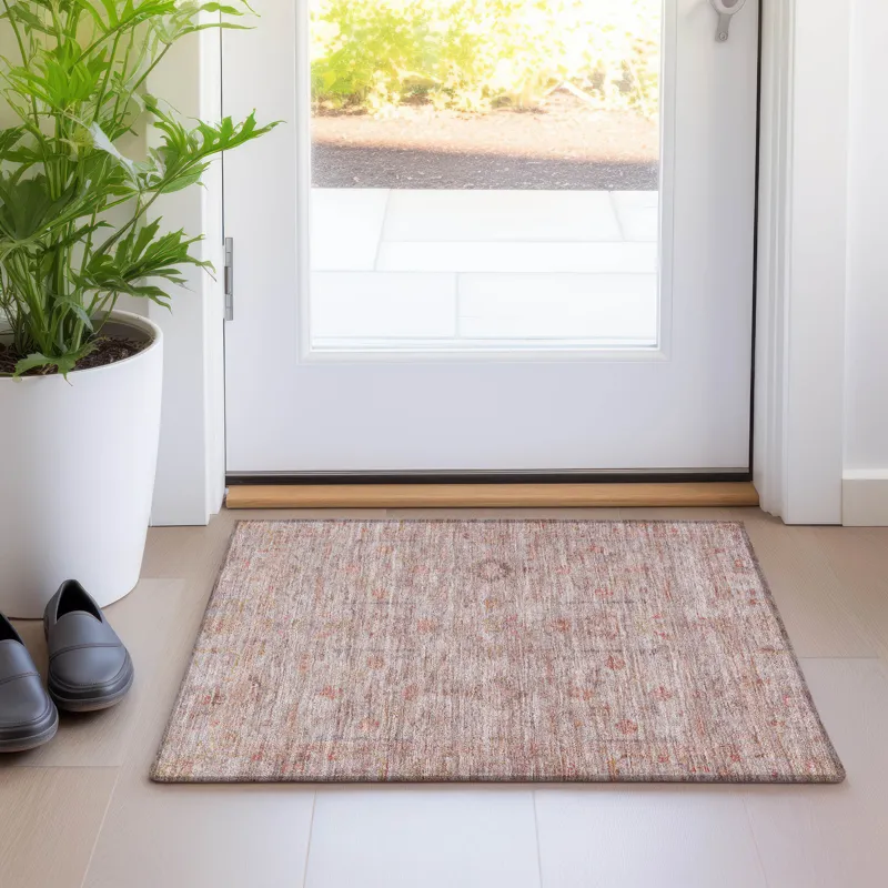 Luxury Washable Indoor/Outdoor Ravenna Coral 1\'8\" x 2\'6\" Rug