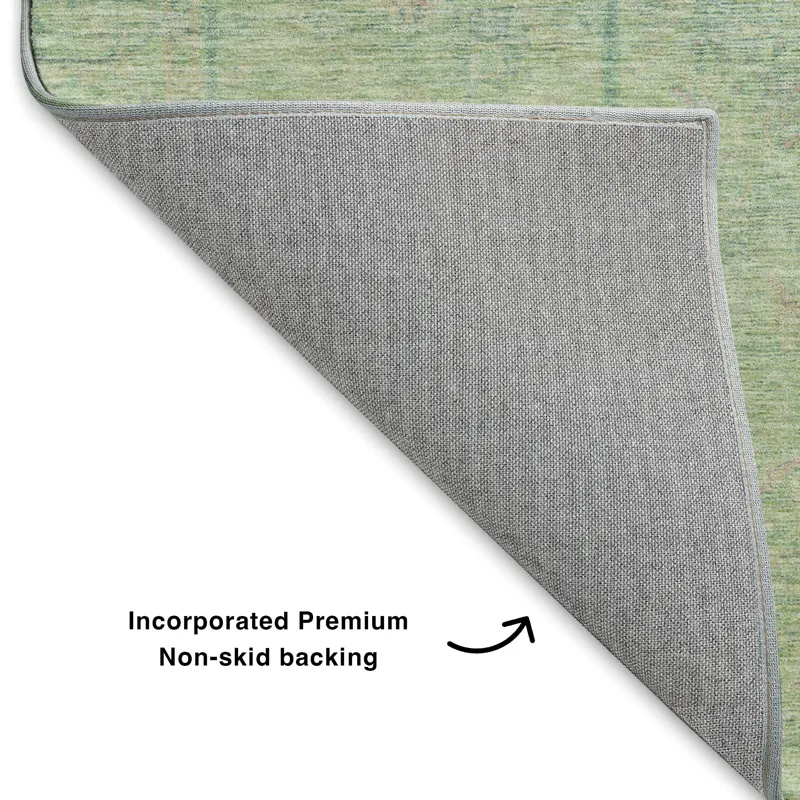 Luxury Washable Indoor/Outdoor Ravenna Seafoam 2\'6\" x 3\'10\" Rug