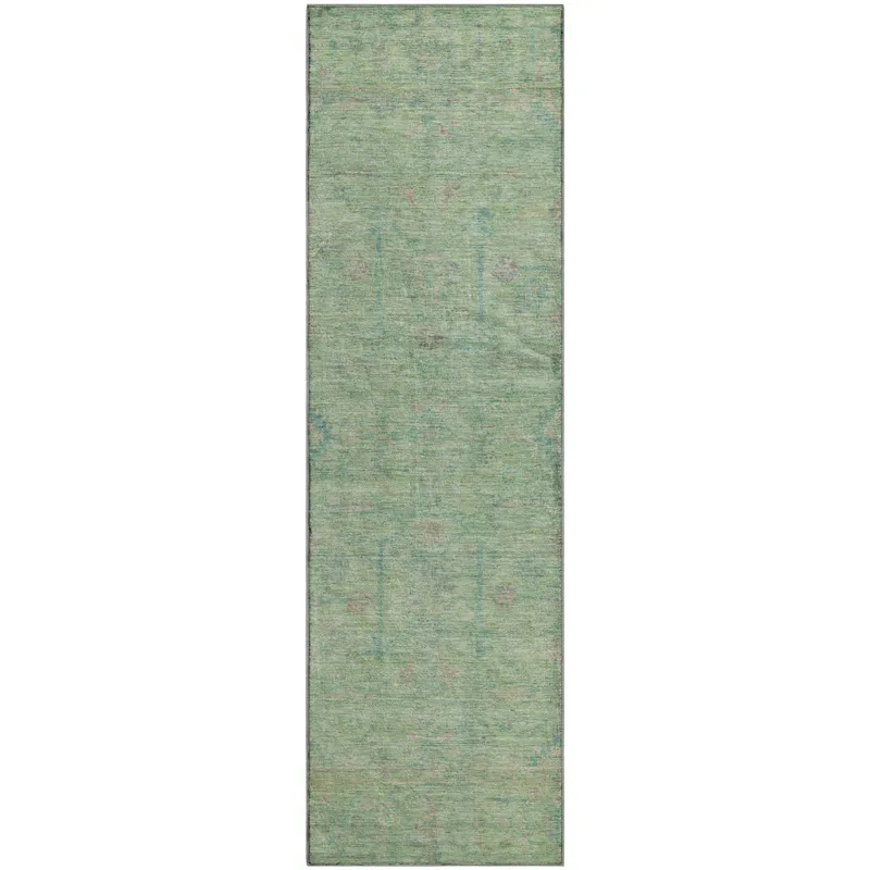 Luxury Washable Indoor/Outdoor Ravenna Seafoam 2\'3\" x 7\'6\" Runner Rug