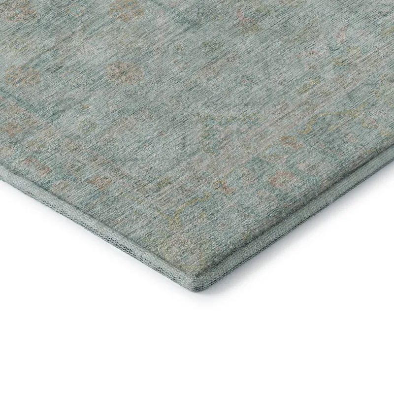 Luxury Washable Indoor/Outdoor Ravenna Sky 8\' x 8\' Round Rug