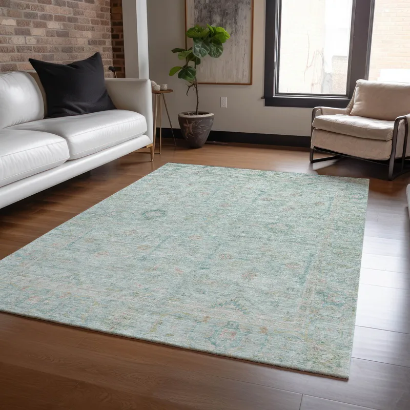 Luxury Washable Indoor/Outdoor Ravenna Sky 3\' x 5\' Rug