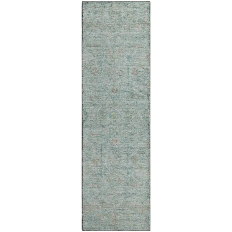 Luxury Washable Indoor/Outdoor Ravenna Sky 2\'3\" x 7\'6\" Runner Rug