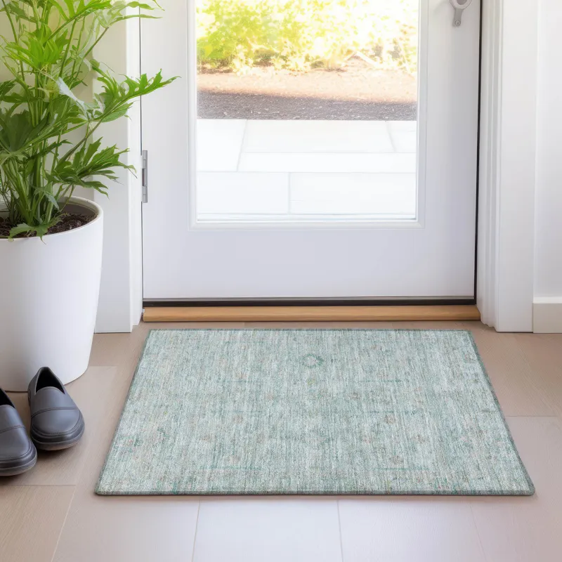 Luxury Washable Indoor/Outdoor Ravenna Sky 1\'8\" x 2\'6\" Rug