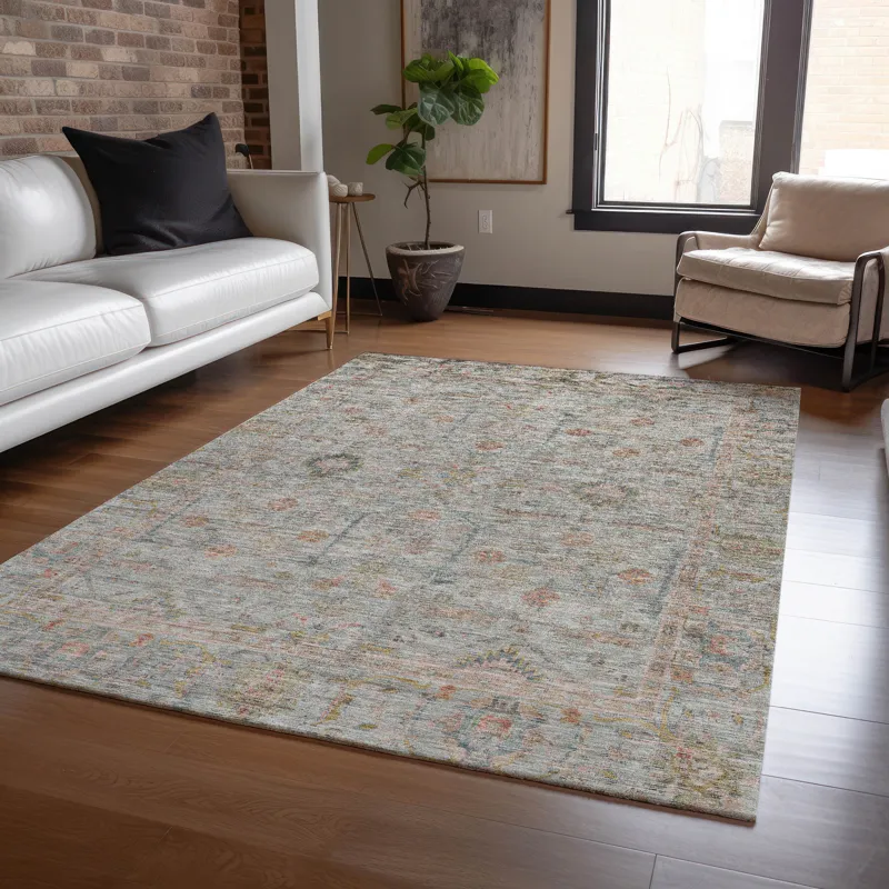 Luxury Washable Indoor/Outdoor Ravenna Taupe 2\'6\" x 3\'10\" Rug