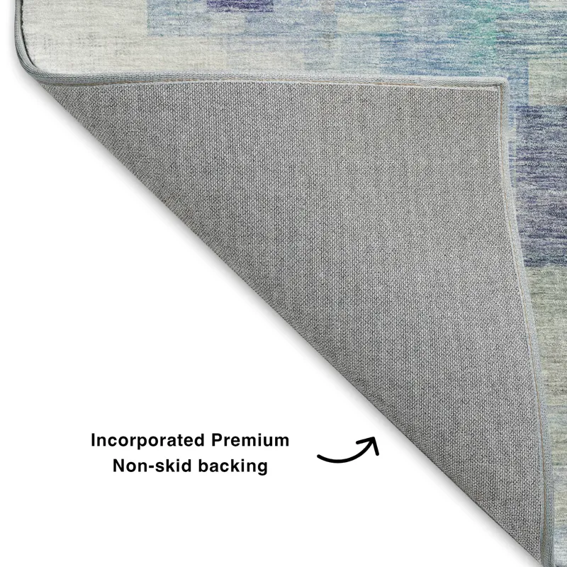 Luxury Washable Indoor/Outdoor Ravenna Blue 9\' x 12\' Rug