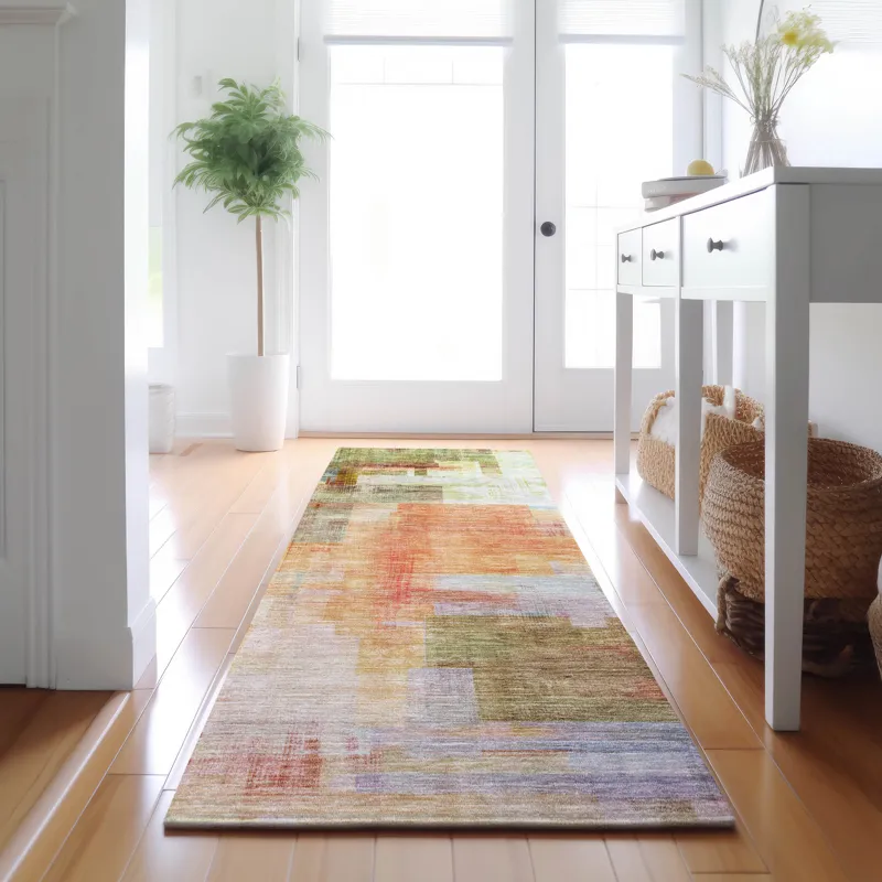 Luxury Washable Indoor/Outdoor Ravenna Coral 2\'3\" x 7\'6\" Runner Rug