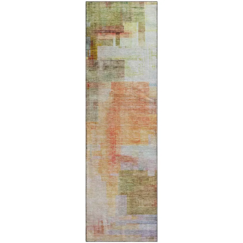 Luxury Washable Indoor/Outdoor Ravenna Coral 2\'3\" x 7\'6\" Runner Rug