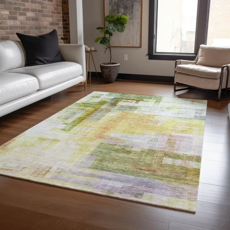 Luxury Washable Indoor/Outdoor Ravenna Green 5\' x 7\'6\" Rug