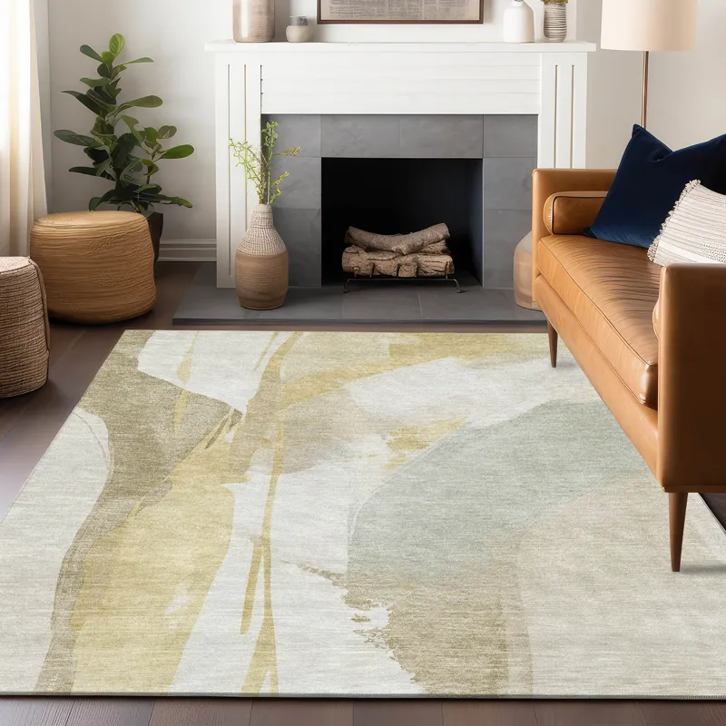 Luxury Washable Indoor/Outdoor Ravenna Beige 2\'6\" x 3\'10\" Rug