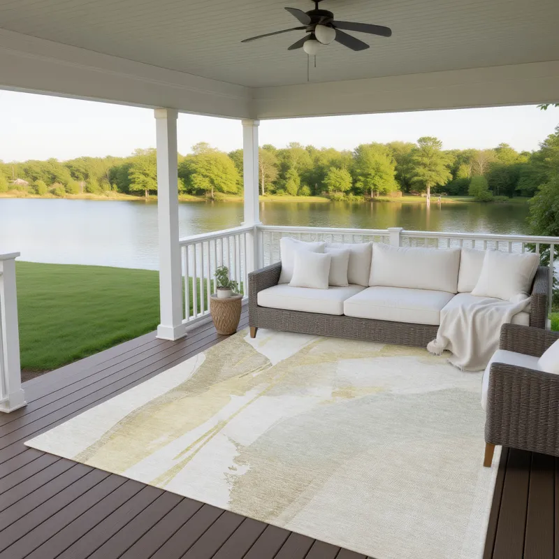 Luxury Washable Indoor/Outdoor Ravenna Beige 2\'6\" x 3\'10\" Rug