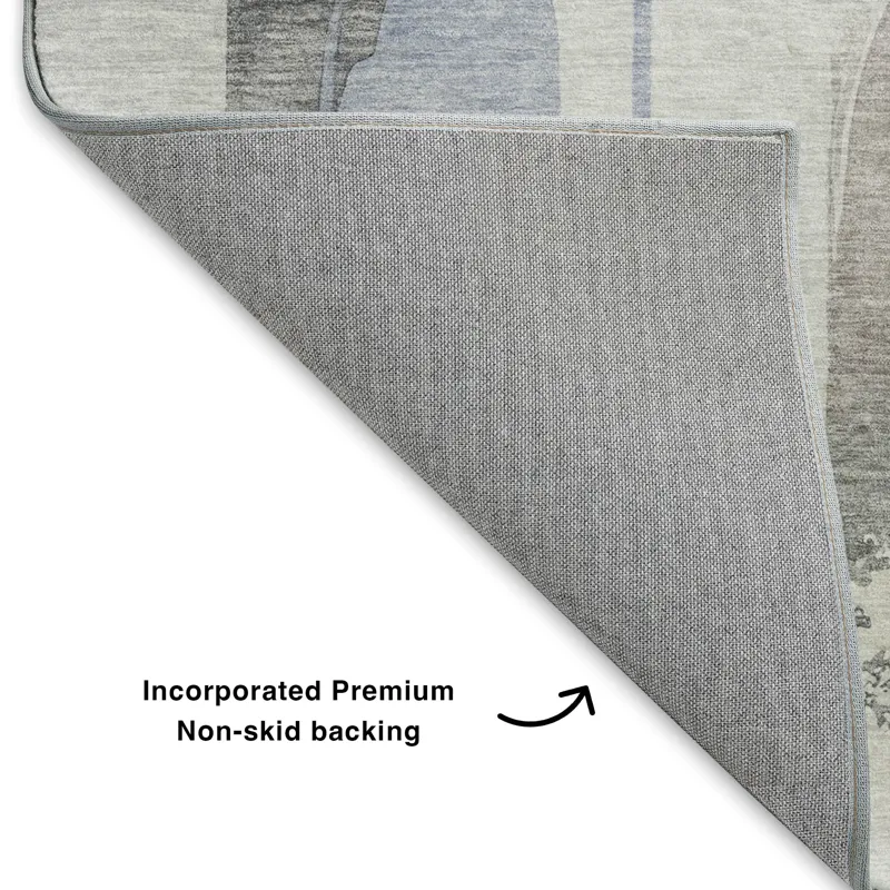 Luxury Washable Indoor/Outdoor Ravenna Denim 2\'3\" x 7\'6\" Runner Rug