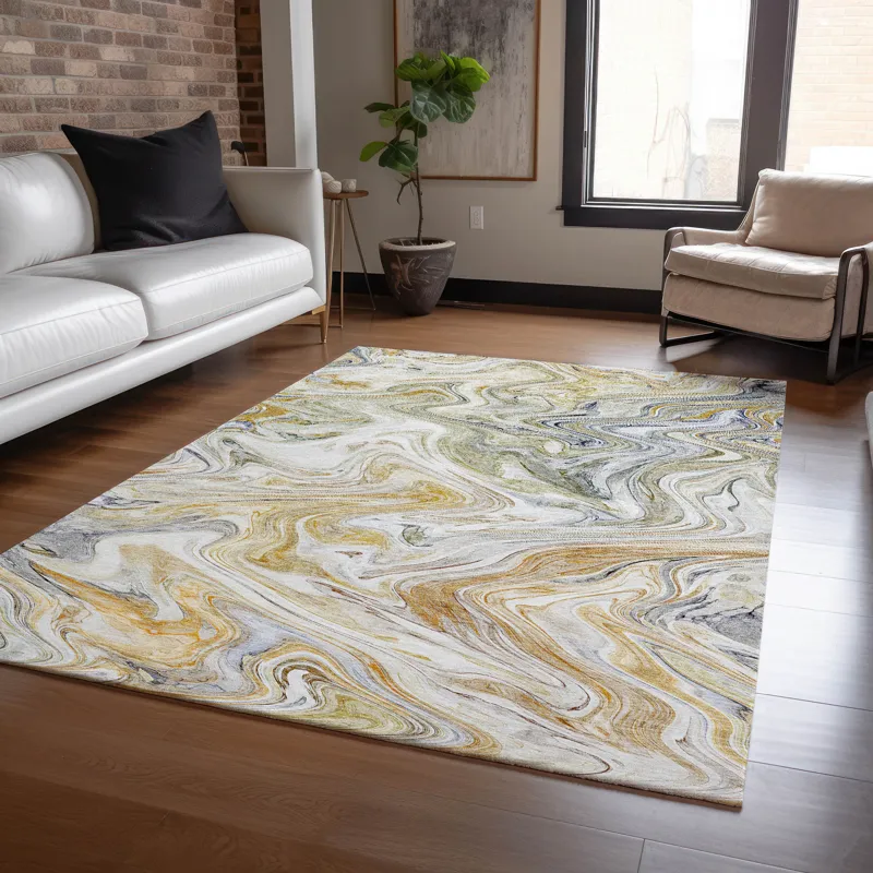 Luxury Washable Indoor/Outdoor Ravenna Linen 5\' x 7\'6\" Rug