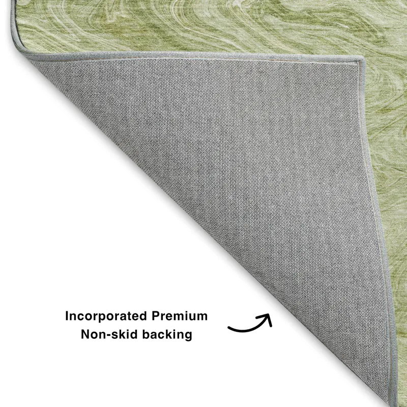 Luxury Washable Indoor/Outdoor Ravenna Sage 1\'8\" x 2\'6\" Rug