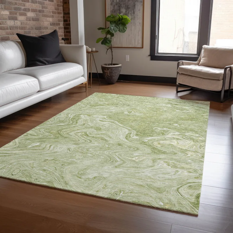 Luxury Washable Indoor/Outdoor Ravenna Sage 10\' x 14\' Rug