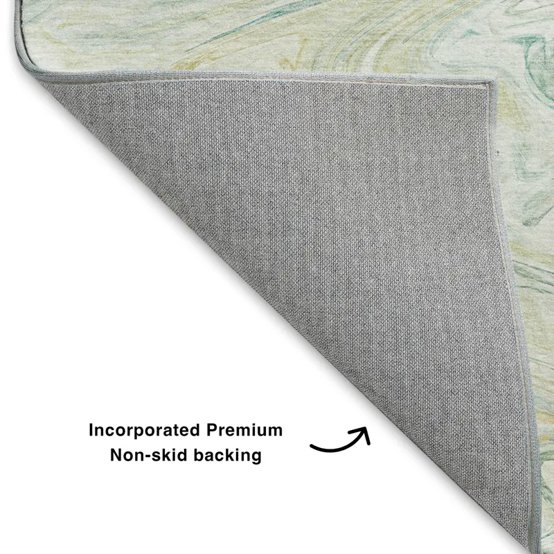 Luxury Washable Indoor/Outdoor Ravenna Sky 1\'8\" x 2\'6\" Rug