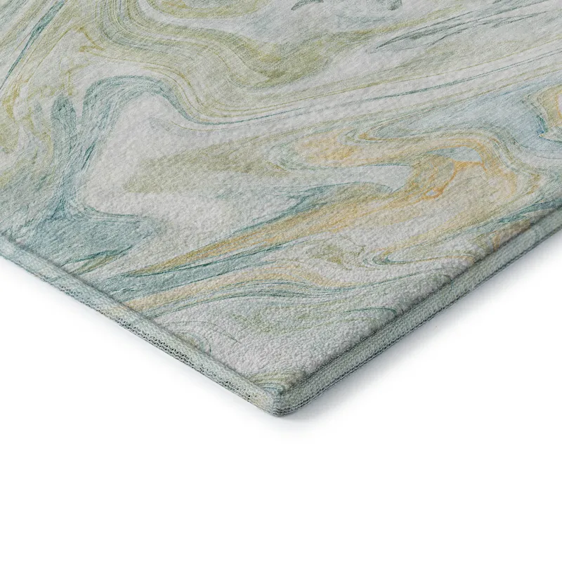 Luxury Washable Indoor/Outdoor Ravenna Sky 1\'8\" x 2\'6\" Rug