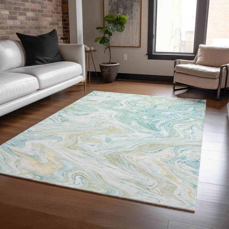 Luxury Washable Indoor/Outdoor Ravenna Sky 10\' x 14\' Rug