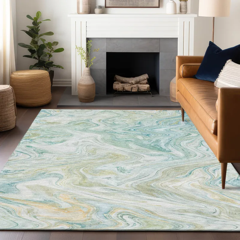 Luxury Washable Indoor/Outdoor Ravenna Sky 10\' x 14\' Rug
