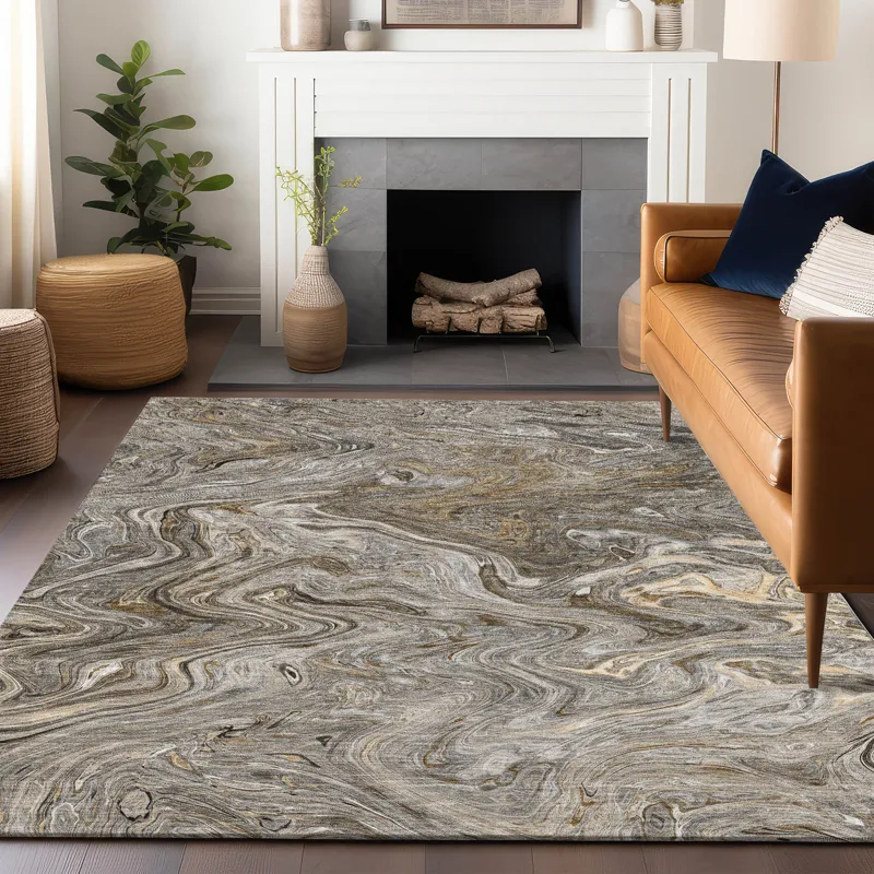 Luxury Washable Indoor/Outdoor Ravenna Taupe 8\' x 10\' Rug