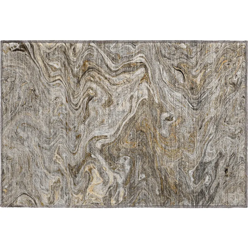 Luxury Washable Indoor/Outdoor Ravenna Taupe 1\'8\" x 2\'6\" Rug