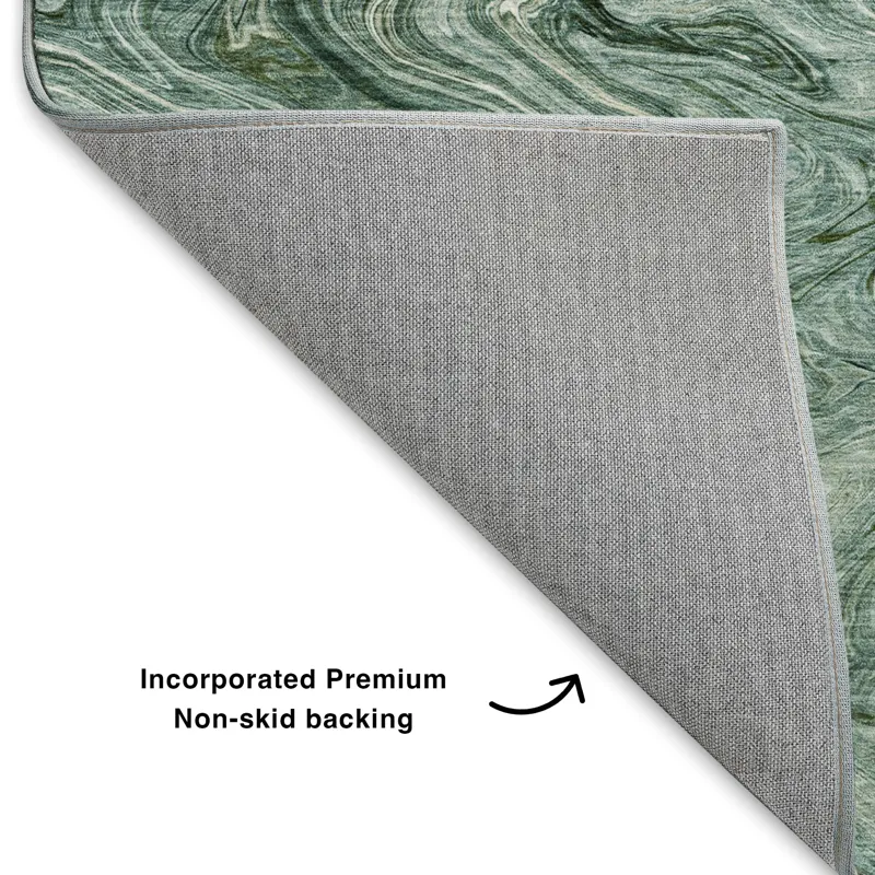 Luxury Washable Indoor/Outdoor Ravenna Teal 9\' x 12\' Rug